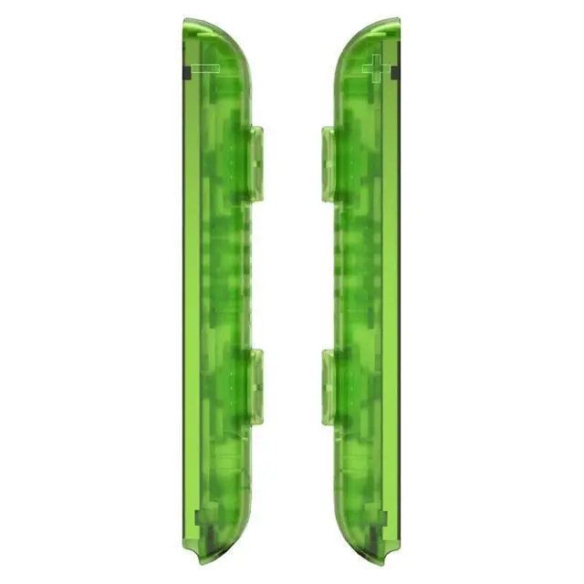 Alt view image 3 of 4 - DIY Replacement Shell for Joycon Strap, Transparent Clear Green Custom Controller Wrist Strap Housing Buttons for Nintendo Switch & Switch OLED Model - 2 Pack @