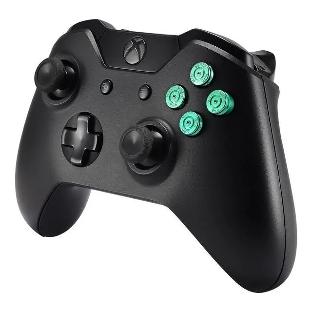 Alt view image 6 of 7 - Green Metal Alumium Alloy Bullet ABXY Mod Buttons Set Replacement Parts for Xbox One Standard Xbox One Elite Xbox One S Xbox One X Game Controller @