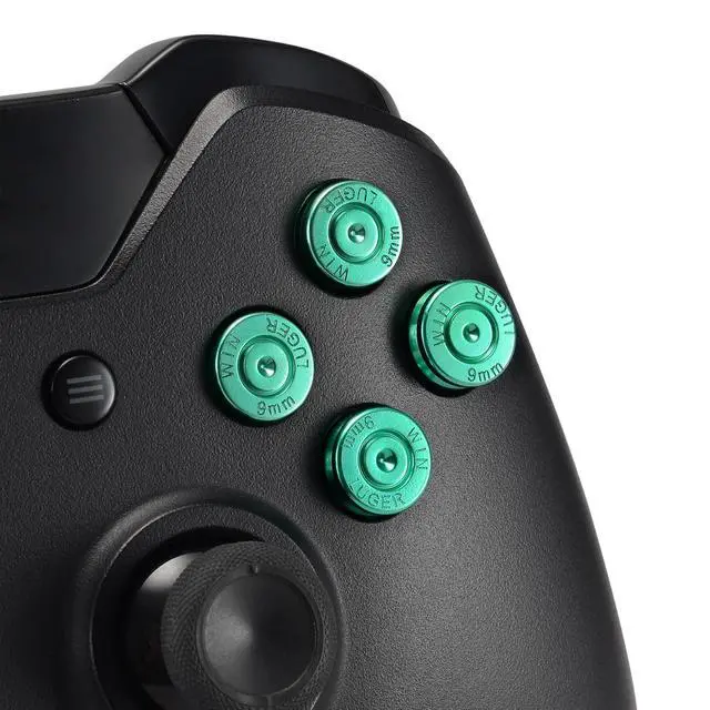 Alt view image 5 of 7 - Green Metal Alumium Alloy Bullet ABXY Mod Buttons Set Replacement Parts for Xbox One Standard Xbox One Elite Xbox One S Xbox One X Game Controller @