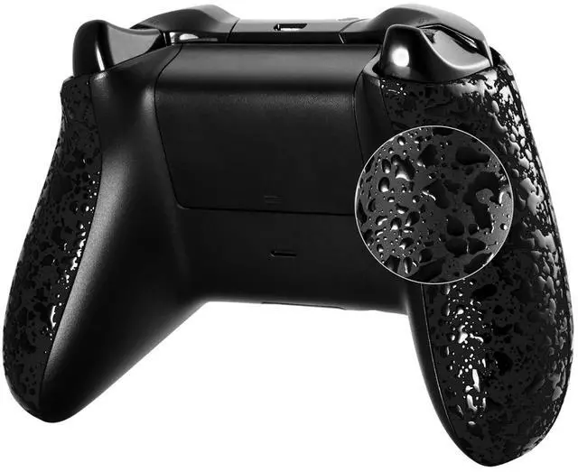 Main image of Textured Blue Back Panels, Comfortable Non-Slip Side Rails, 3D Splashing Handles, Game Improvement Replacement Parts for Xbox One Standard Controller Model 1537/1697 @