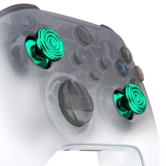 Alt view image 3 of 7 - Metal Thumbsticks for Xbox Core Wireless Controller, Green Custom Concentric Circles Aluminum Alloy Analog Stick Joystick Buttons for Xbox One S/X/Elite, for Xbox Series X/S Controllers @