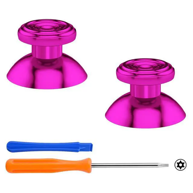 Alt view image 3 of 7 - Metal Thumbsticks for Xbox Series X/S Controller, Purple Custom Concentric Circles Aluminum Alloy Analog Stick Joystick Buttons for Xbox One S/X/Elite Controller @