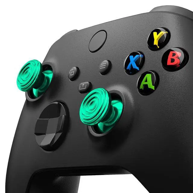 Alt view image 4 of 7 - Metal Thumbsticks for Xbox Core Wireless Controller, Green Custom Concentric Circles Aluminum Alloy Analog Stick Joystick Buttons for Xbox One S/X/Elite, for Xbox Series X/S Controllers @