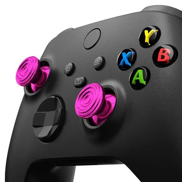 Alt view image 5 of 7 - Metal Thumbsticks for Xbox Series X/S Controller, Purple Custom Concentric Circles Aluminum Alloy Analog Stick Joystick Buttons for Xbox One S/X/Elite Controller @
