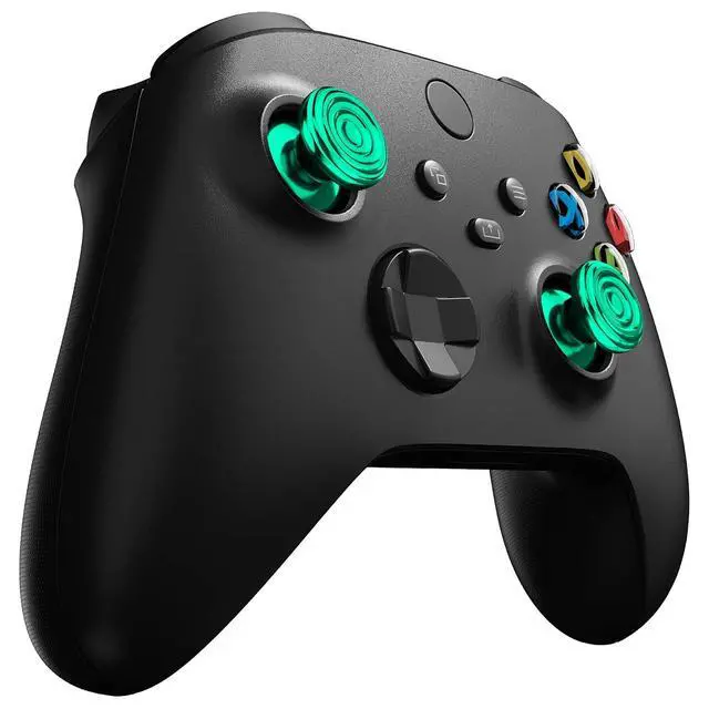 Alt view image 7 of 7 - Metal Thumbsticks for Xbox Core Wireless Controller, Green Custom Concentric Circles Aluminum Alloy Analog Stick Joystick Buttons for Xbox One S/X/Elite, for Xbox Series X/S Controllers @