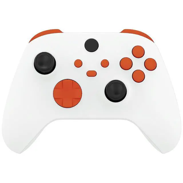 Alt view image 4 of 7 - No Letter Imprint Custom Full Set Buttons for Xbox Series X & S Controller, Replacement Accessories Bumpers Triggers Dpad ABXY Keys Parts for Xbox Core Wireless Controller - Orange @
