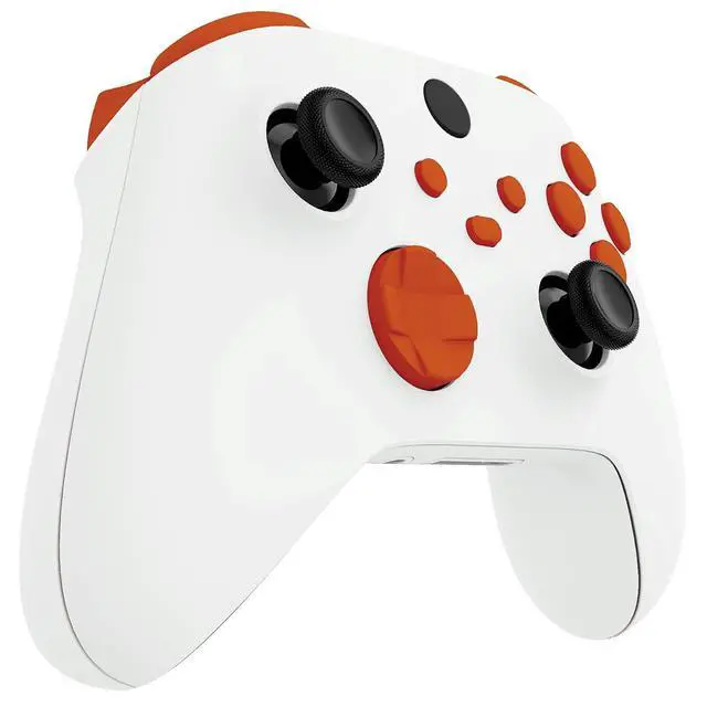 Alt view image 5 of 7 - No Letter Imprint Custom Full Set Buttons for Xbox Series X & S Controller, Replacement Accessories Bumpers Triggers Dpad ABXY Keys Parts for Xbox Core Wireless Controller - Orange @