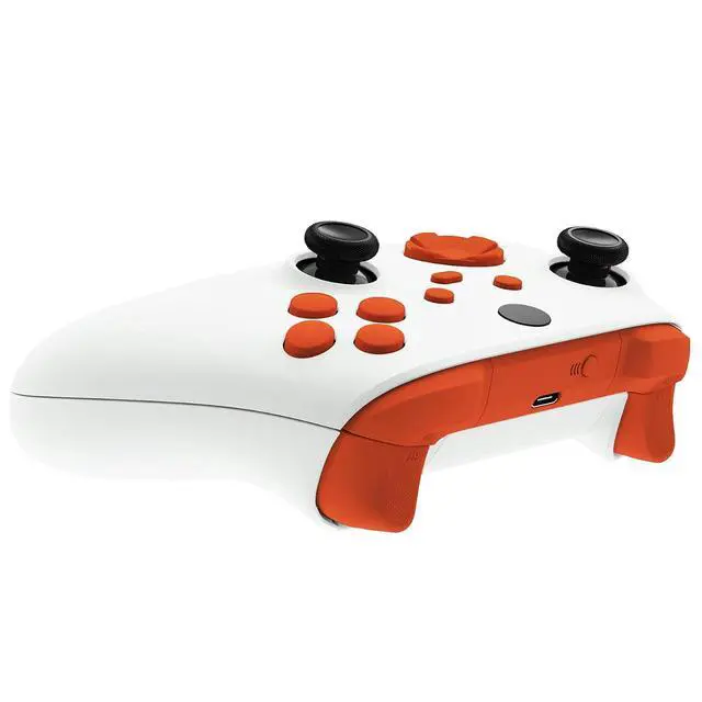 Alt view image 6 of 7 - No Letter Imprint Custom Full Set Buttons for Xbox Series X & S Controller, Replacement Accessories Bumpers Triggers Dpad ABXY Keys Parts for Xbox Core Wireless Controller - Orange @