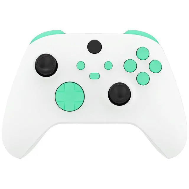 Alt view image 4 of 7 - No Letter Imprint Custom Full Set Buttons for Xbox Series X & S Controller, Replacement Accessories Bumpers Triggers Dpad ABXY Keys Parts for Xbox Core Wireless Controller - Mint Green @