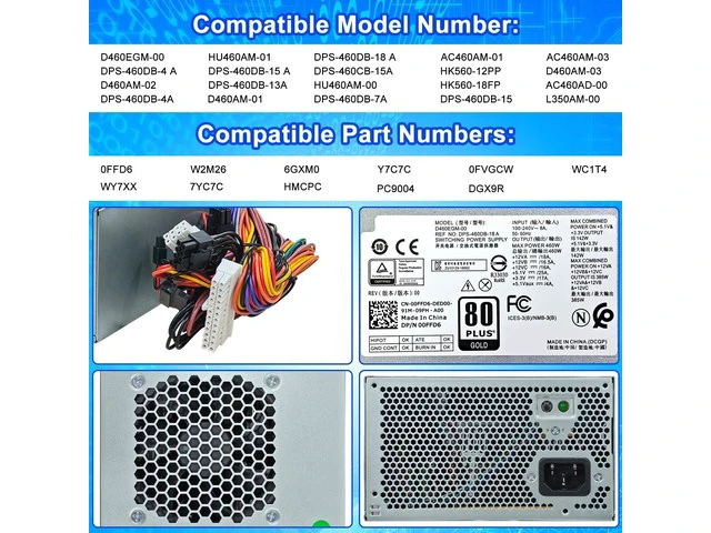 Alt view image 2 of 5 - D460EGM-00 460W Power Supply Compatible ModelHU460