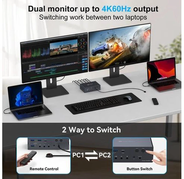 Alt view image 6 of 7 - KVM Switch DisplayLink Docking StationThis KVM doc