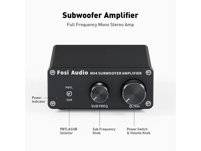 Alt view image 4 of 7 - The Fosi Audio M04 is a mono amplifier designed fo