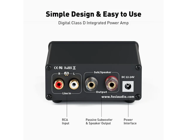 Alt view image 5 of 7 - The Fosi Audio M04 is a mono amplifier designed fo