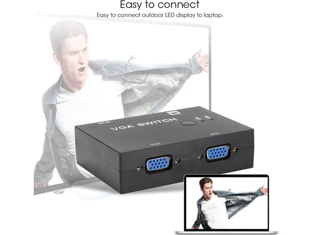 Alt view image 2 of 6 - Vga Splitter Computer Accessory 2-In-1-Out 2 Port Switcher Hd Display Accessories for Host Switch, Vga Splitter Vga Adapter Computer Accessories