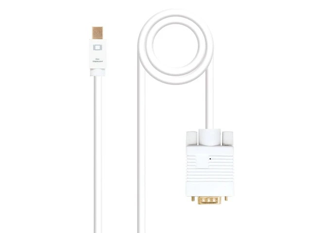 Main image of Blendend Mini DisplayPort to VGA Converter Cable - White - 3m - Ideal for Connecting Devices with Mini DP Output to VGA Displays - Durable and Practical for Presentation