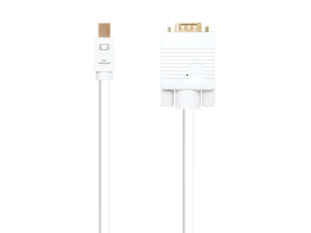 Alt view image 3 of 3 - Blendend Mini DisplayPort to VGA Converter Cable - White - 3m - Ideal for Connecting Devices with Mini DP Output to VGA Displays - Durable and Practical for Presentation