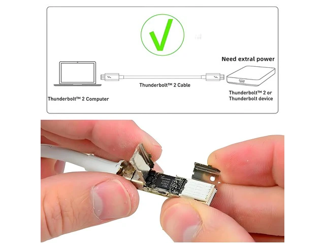 Alt view image 2 of 7 - 20Gbps Thunderbolt2 Cable Thunder-Bolt 2 Port to Thunderbolt 2 Male to Male 4K Video Data Cable Compatible with 2013 2014 2015 Mac & Disk & Displays 200cm (Not for Mini Displayport)