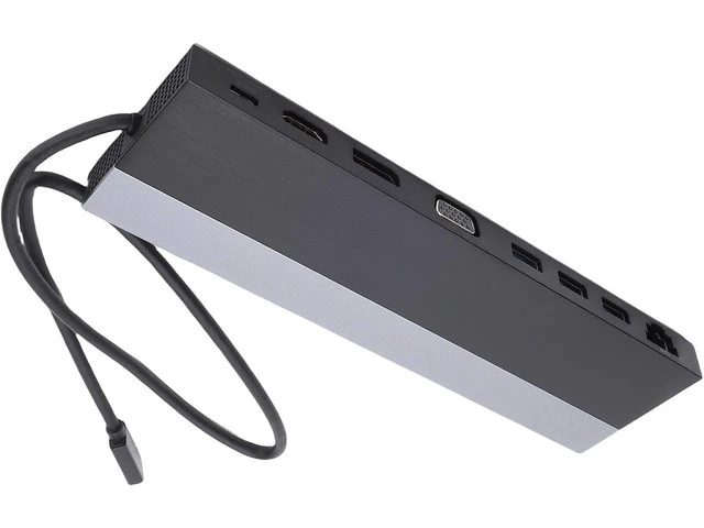 Alt view image 4 of 7 - USB C Docking Station, 12 in 1 Dual Monitor Triple Display Hub, Multiport Adapter with DisplayPort VGA Gigabit Ethernet 100W PD Memory Card Slots and USB Ports for Laptop