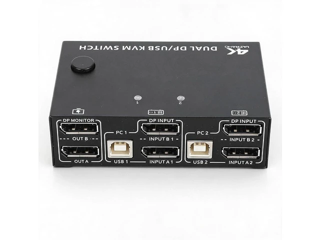 Main image of Zunate DisplayPort KVM Switch Dual Monitor, 8K KVM Switch 2 Monitors 2 Computers DisplayPort, USB 2.0 Port 2 in 2 Out DisplayPort,1.4 Dual Monitor KVM Switch