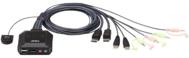 Main image of CS22DP 2-Port USB DisplayPort Cable KVM Switch with Remote Port Selector