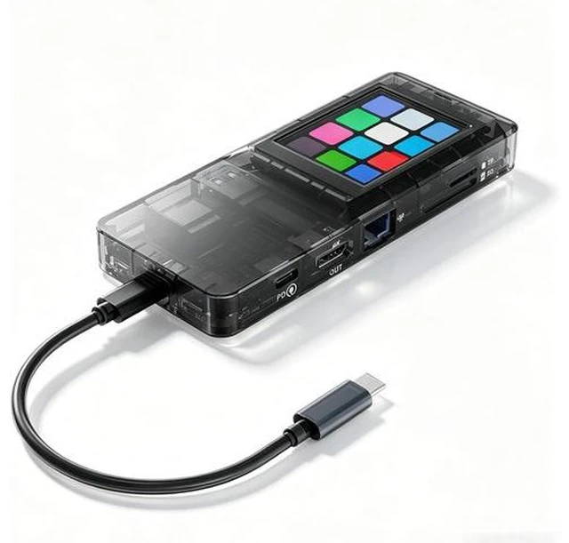 Main image of LICAEVEY USB Docking Station HUB with Touch Control LCD Screen, RJ45 Memory Card TF PD 100W HDTV for Laptop, 8 in 1 Multiport Adapter with 5Gbps Data Transfer