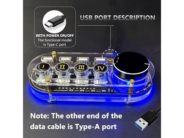 Alt view image 5 of 7 - USB Docking Station Hub with Volume Control, RGB Lights, One-Click Shortcut for Laptop & Tablet, Adjustable Computer Volume, Versatile Connectivity