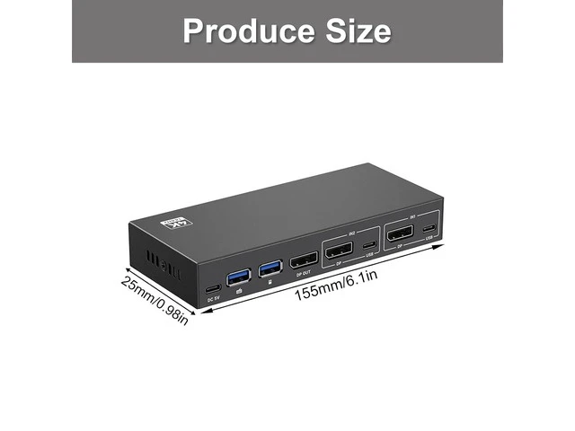 Alt view image 6 of 7 - USB3.0 Monitor KVM Switcher 2 Port 4K@144Hz DisplayPort USB3.0 Switcher Extended Display 2 Monitors Sharing Keyboards