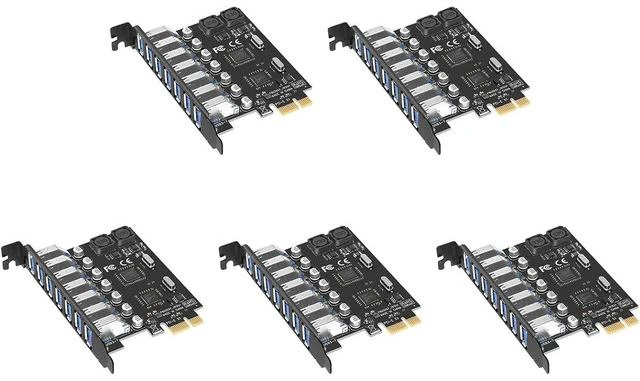 Main image of 5X USB 3.0 PCI-E Expansion Card Adapter 7 Ports Hub Adapter External Controller PCI-E Extender PCI Express Card