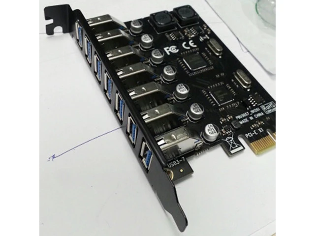 Alt view image 4 of 6 - 5X USB 3.0 PCI-E Expansion Card Adapter 7 Ports Hub Adapter External Controller PCI-E Extender PCI Express Card