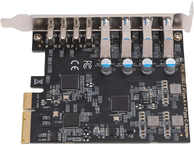 Alt view image 5 of 7 - Bewinner PCIe to USB 3.2 Gen 2 Card 8 Port, 4X Type C 4X Type A 10Gbps Expansion Card, for Win for Linux for OS X Desktop PC, Internal USB C Hub with ASM3142 Controller