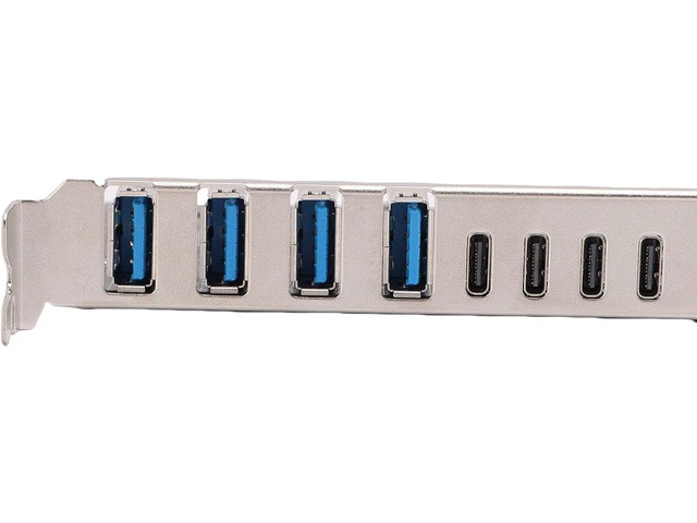 Alt view image 7 of 7 - Bewinner PCIe to USB 3.2 Gen 2 Card 8 Port, 4X Type C 4X Type A 10Gbps Expansion Card, for Win for Linux for OS X Desktop PC, Internal USB C Hub with ASM3142 Controller