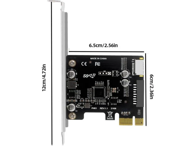 Alt view image 5 of 5 - PCI-E To USB 3.0 Hub Splitter Extension Card 19PIN Compatible With Desktop PC Models Aftermarket Replacement