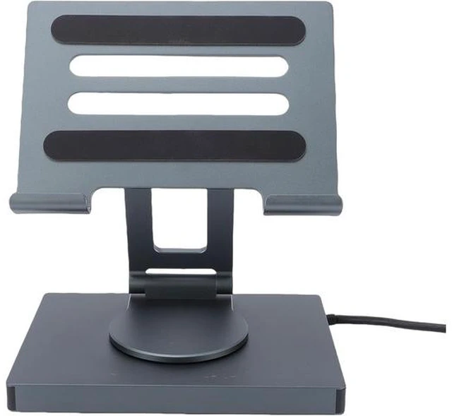 Main image of 100W PD Charging USB C Laptop Docking Station, 7 in 1 Tablet Holder Hub, 4K 30Hz, 360 Swivel, Aluminum Alloy, for Laptop, Home Office