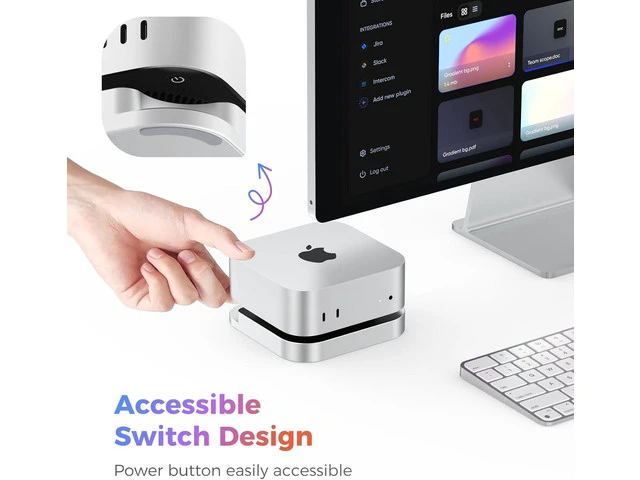 Alt view image 4 of 7 - Mac mini M4 Dock with 40Gbps M.2 NVMe SSD Enclosure and Dual USB C USB A 3.0 Hub