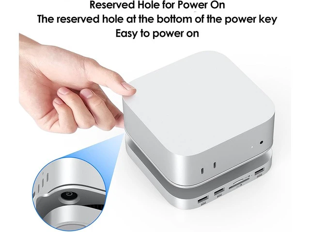 Alt view image 2 of 7 - M4 Docking Station, Metal Dock Stand with NVMe SSD Enclosure, USB 3.2 10Gbps Port, Hub for M4 Desktop, Thunderbolt 3/4/5