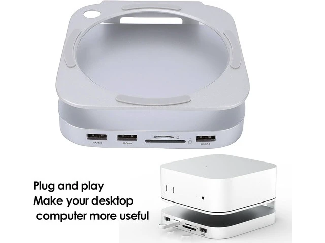 Alt view image 4 of 7 - M4 Docking Station, Metal Dock Stand with NVMe SSD Enclosure, USB 3.2 10Gbps Port, Hub for M4 Desktop, Thunderbolt 3/4/5