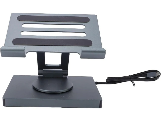 Alt view image 6 of 7 - banapoy 7 in 1 USB C Hub Stand for Pad, Tablet Holder Multiport Adapter Laptop Docking Station Charging Stand with 360 Base, 100W PD Port, 4K 30Hz, RJ45 Ethernet