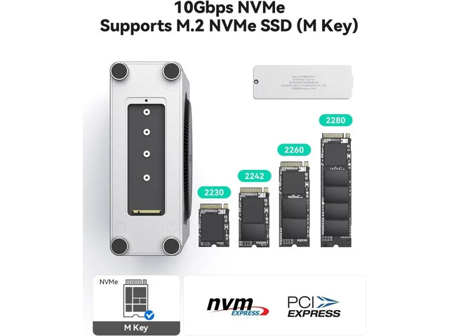 Alt view image 4 of 7 - Mac mini M4 Dock & Vertical Stand, 5 in 1 Mac mini M4 Hub with NVMe SSD Enclosure, 2xUSB-A 10Gbps, SD/TF Card Reader, up to 8TB Storage Expansion for Mac mini M4/M4 Pro