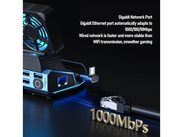 Alt view image 5 of 7 - LICAEVEY 9 in 1 RGB Docking Station for, Dual Cooling Fan, 100W PD, USB A Adapter, 4K@60Hz, Multifunctional Hub with RGB Light Effect, USB C Output