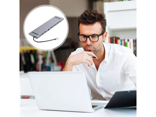 Alt view image 2 of 7 - PC Docking Station,Laptop Dock Multiport Adapter USB Hub | Computer Dock High Speed USB Splitter, C Adapter Expansion Hub for Computer Laptop Phone