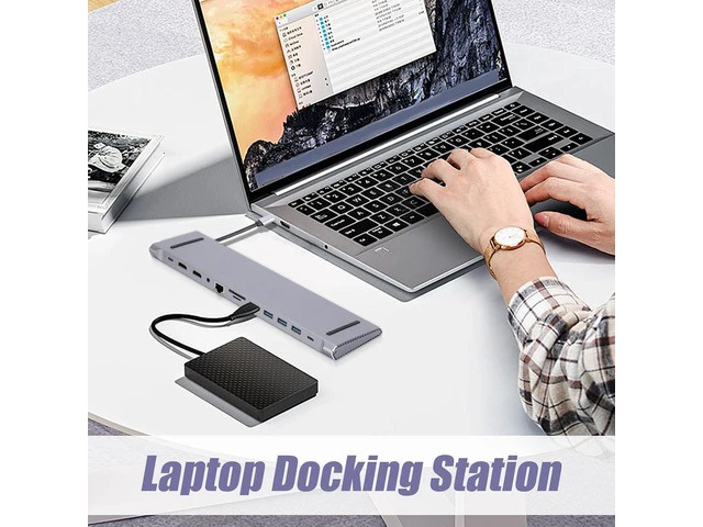 Alt view image 3 of 7 - PC Docking Station,Laptop Dock Multiport Adapter USB Hub | Computer Dock High Speed USB Splitter, C Adapter Expansion Hub for Computer Laptop Phone