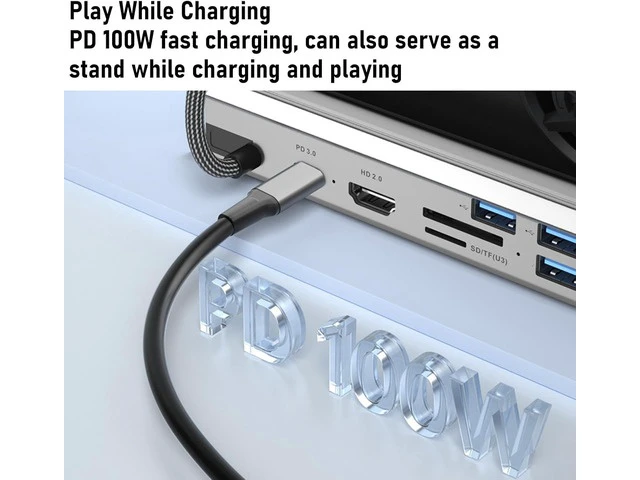 Alt view image 3 of 7 - Yoidesu Game Console Dock Station, 4K Double Cooling Fan PD Charging Stand Hub for 2 & OLED, Ethernet 4K@60Hz 100W Fast Charge, Fits ROG Ally 30W Mode, 5 USB Ports