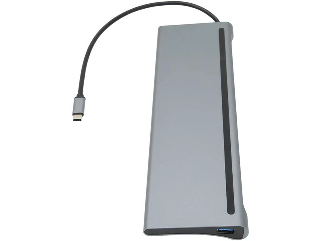 Alt view image 5 of 7 - 12 in 1 USB C Hub, Full Featured Laptop Docking Station, Multiport Adapter with Ethernet, 4K, PD Charging, Audio for MacBook, XPS, Phones Tablets