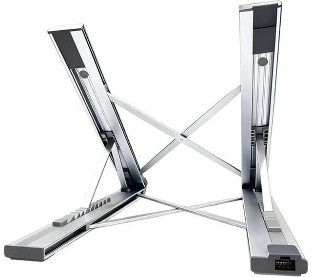 Main image of Aluminum Multiports Type C Hubs with 100WPD Charging Card Reader and Adjustable Notebook Stand USB C Hubs with Stand