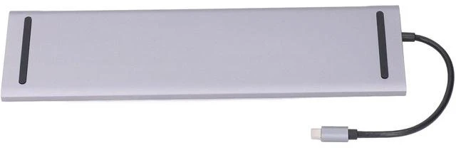 Main image of USB C HUB Multi Port Adapter, 11-in-1 Type C Docking Station for Efficient Data Transfer, Supports 4K 30Hz and 1080P 60Hz, Metal Design