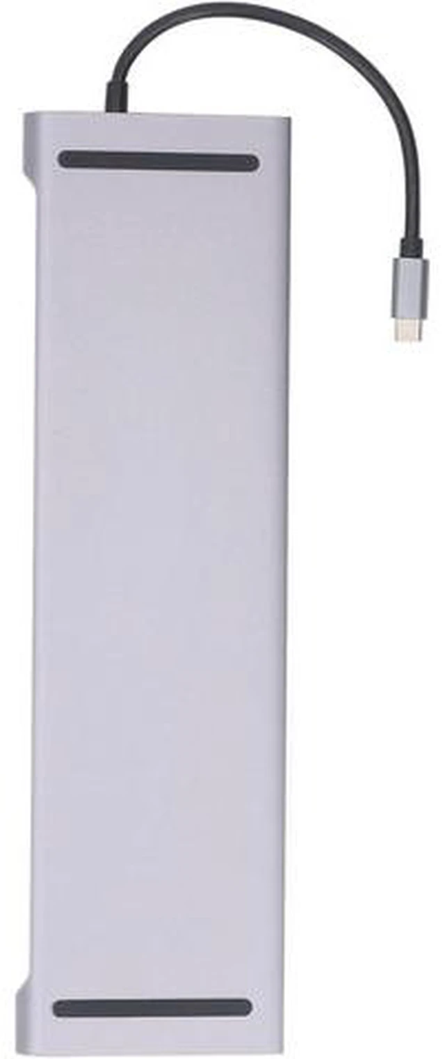 Alt view image 5 of 7 - USB C HUB Multi Port Adapter, 11-in-1 Type C Docking Station for Efficient Data Transfer, Supports 4K 30Hz and 1080P 60Hz, Metal Design