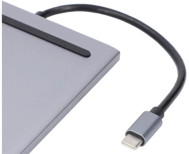 Alt view image 6 of 7 - USB C HUB Multi Port Adapter, 11-in-1 Type C Docking Station for Efficient Data Transfer, Supports 4K 30Hz and 1080P 60Hz, Metal Design