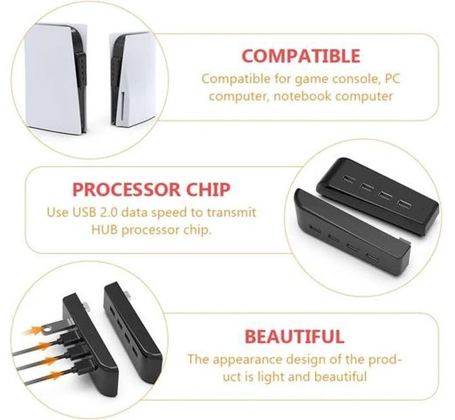 Alt view image 5 of 7 - Extension Adapter USB Adaptor Laptop Docking Stations 4 Pcs Gamepad Hub Compatible USB Docking Station for 4- USB Laptop Docking Stations USB Adaptor Game USB Hub/16
