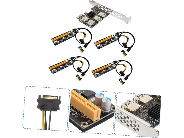 Alt view image 5 of 7 - Pci E to Port USB Extender Adapter Card with Pin Connectors High Performance Pci E USB Hub for Computer Accessories Stable Easy to Install Expansion