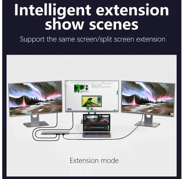 Alt view image 6 of 6 - 12 in 1 Laptop Docking Stations USB C Hub Docking Station 1Gbps Ethernet